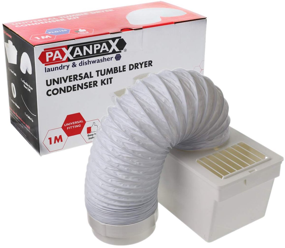 SnelShoppen - Universele wasdroger interne condensatorset PLD156, inclusief slang, accessoires en doos voor optimale droging, perfect voor elk huishou