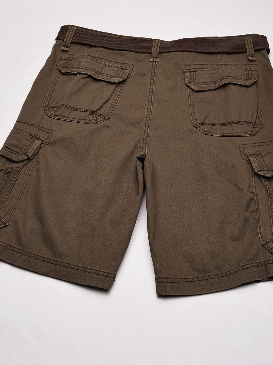 SnelShoppen - Cargoshort voor heren met riem, Zadel, Maat 44, Ideaal voor Buitensport, Vakantie, Casual Dagen, 100% Katoen, Comfortabel en Praktisch