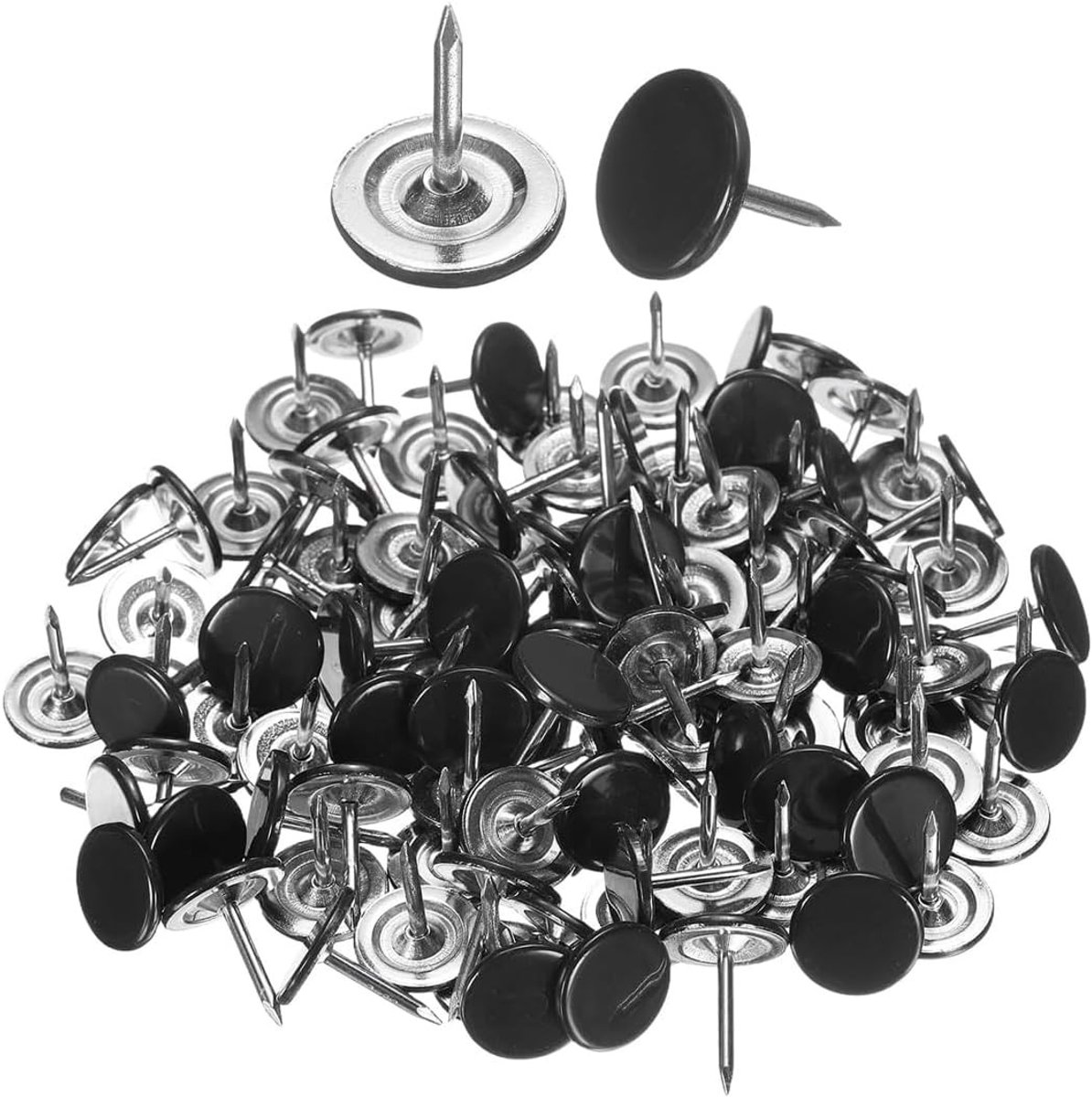 Decoratieve Spijkers Set van 50 Stuks met Platte Kop voor Meubels, Hoofdeinden en Interieur (11mm x 13mm) - Zwart