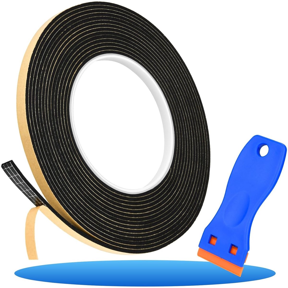 Hoogwaardige Sealing Tape voor Keramische Kookplaten, 5 m Montageband met Kleine Schraper, 7 mm x 2 mm, Ideaal voor Reparatie en Onderhoud