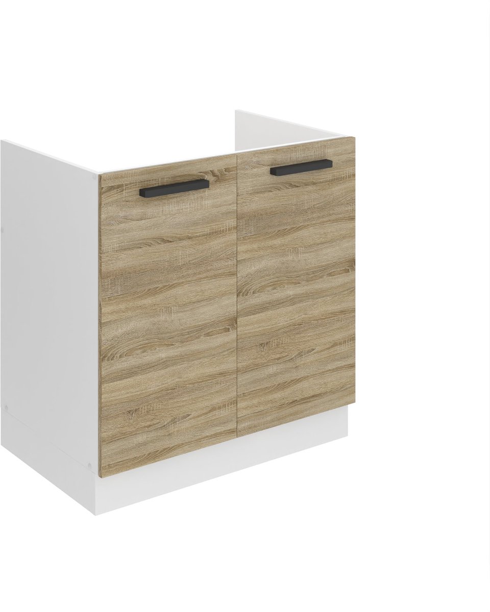 BELINI Spoelbakkast SDZ 80 cm met 2 Deuren - Sonoma Eiken