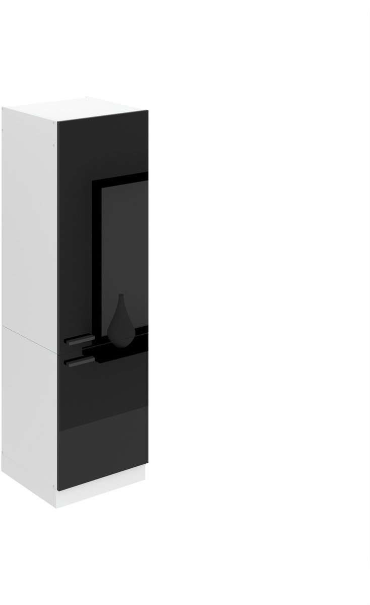 BELINI Inbouwkast Koelkast SSL 60x204 cm met 2 Deuren - Zwart Hoogglans