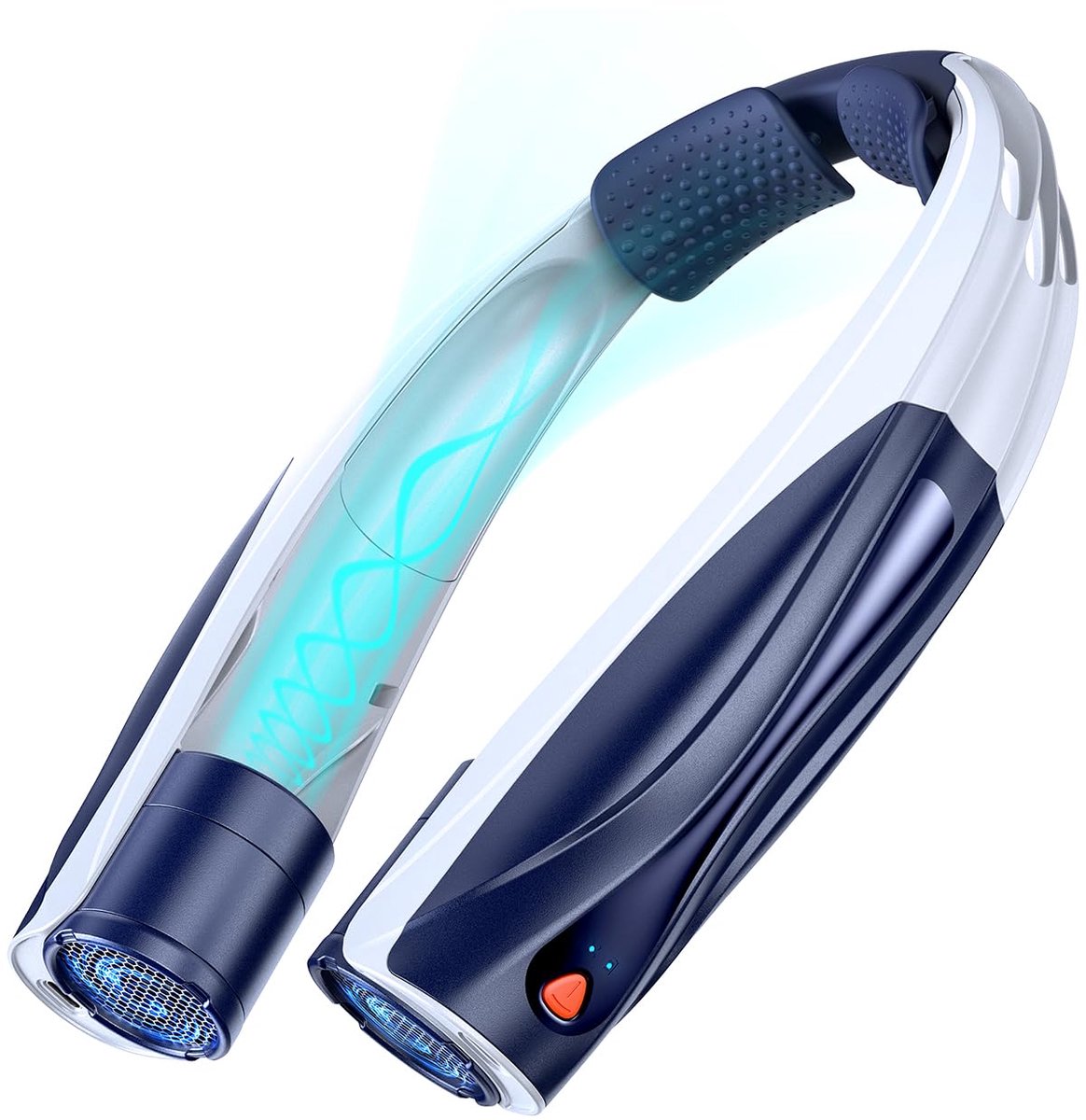 SnelShoppen - Lepwings Mini-USB Neck Fan, Oplaadbare Ventilator, 6-20 Uur, 6 Windsnelheden, Stille Reiziger, Ideaal voor Kantoor, Thuis, Buiten, Blauw