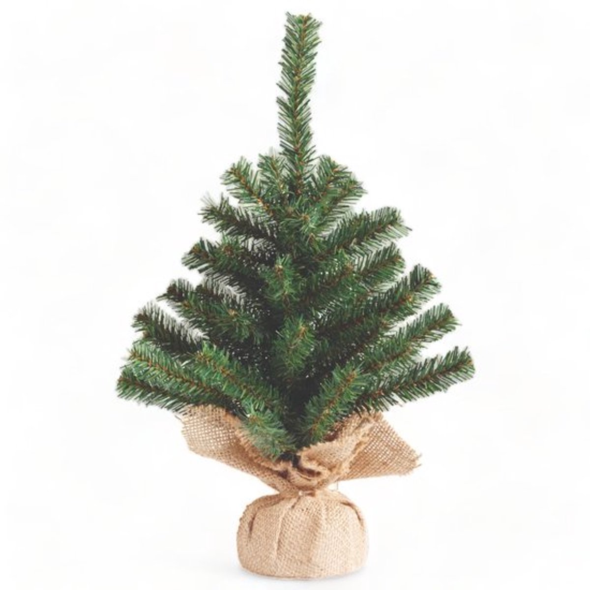 Kunstkerstboom 35 cm - Mini-kerstboom - Jutezak - Zachte naalden - Decoratief - Veilig en stabiel