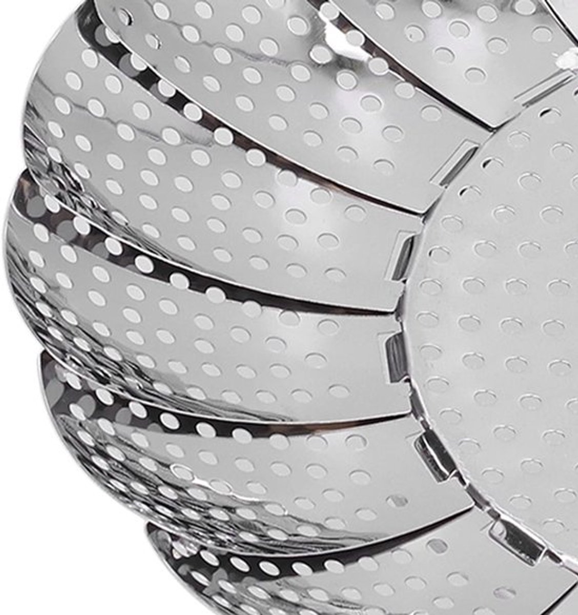 Vouwbare Stoommand van RVS 28 cm - Verstelbare Stoomrek voor Groenten, Vlees en Dumplings