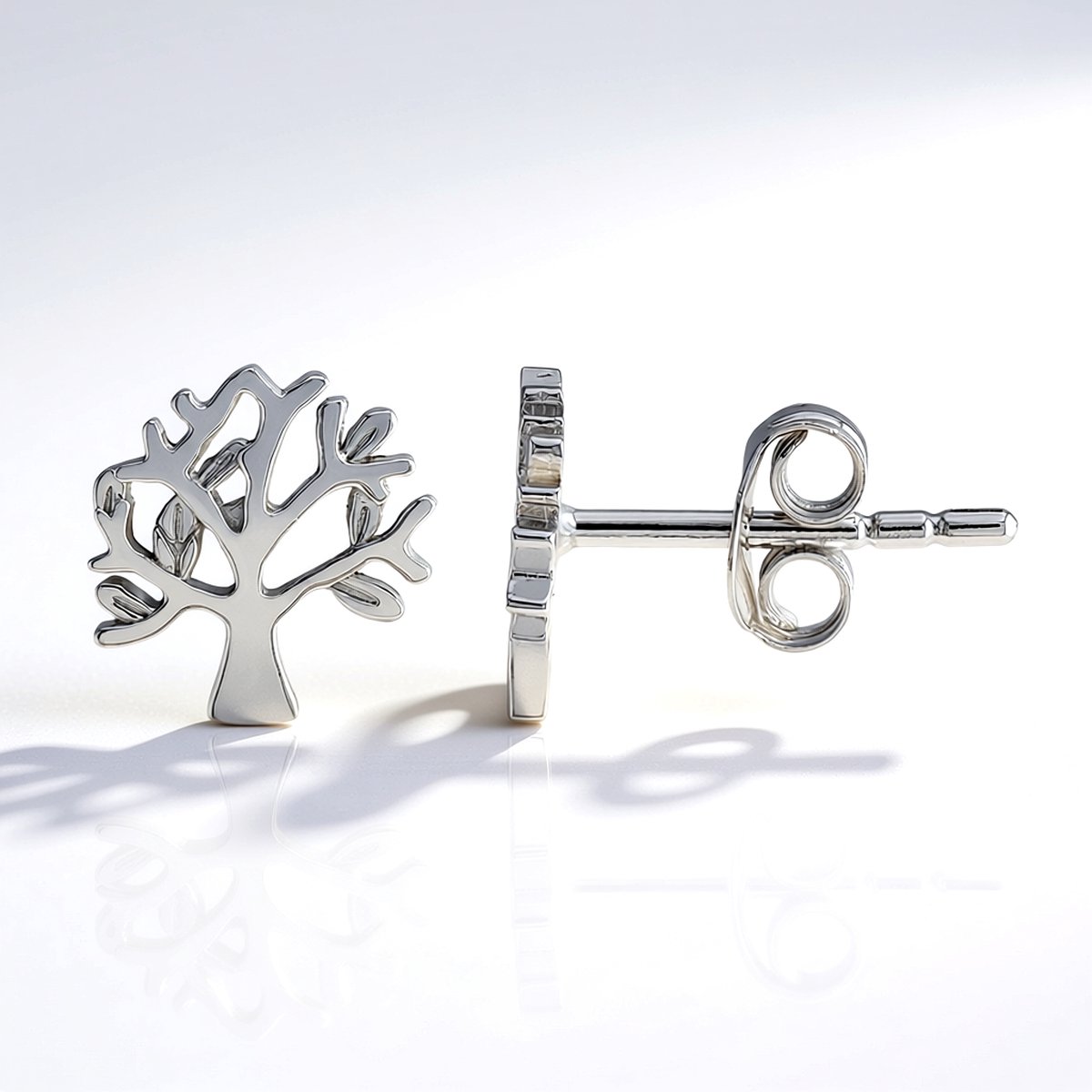 Cavill - Elegante Zilveren Oorbellen - 925 Sterling Zilver Gerhodineerd - Boommotief met Filigraan Details - Lichte, Draagbare Dames Oorbellen