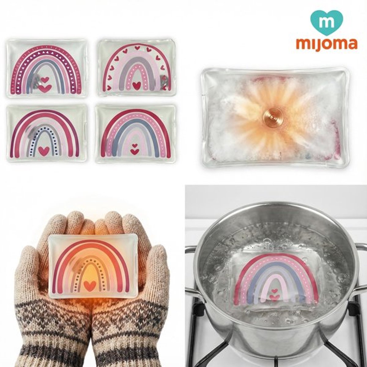 Handwarmers herbruikbaar - Set van 4 - Vingerwarmers - Huidvriendelijke kunststof hoes - Tot 55 °C warmte