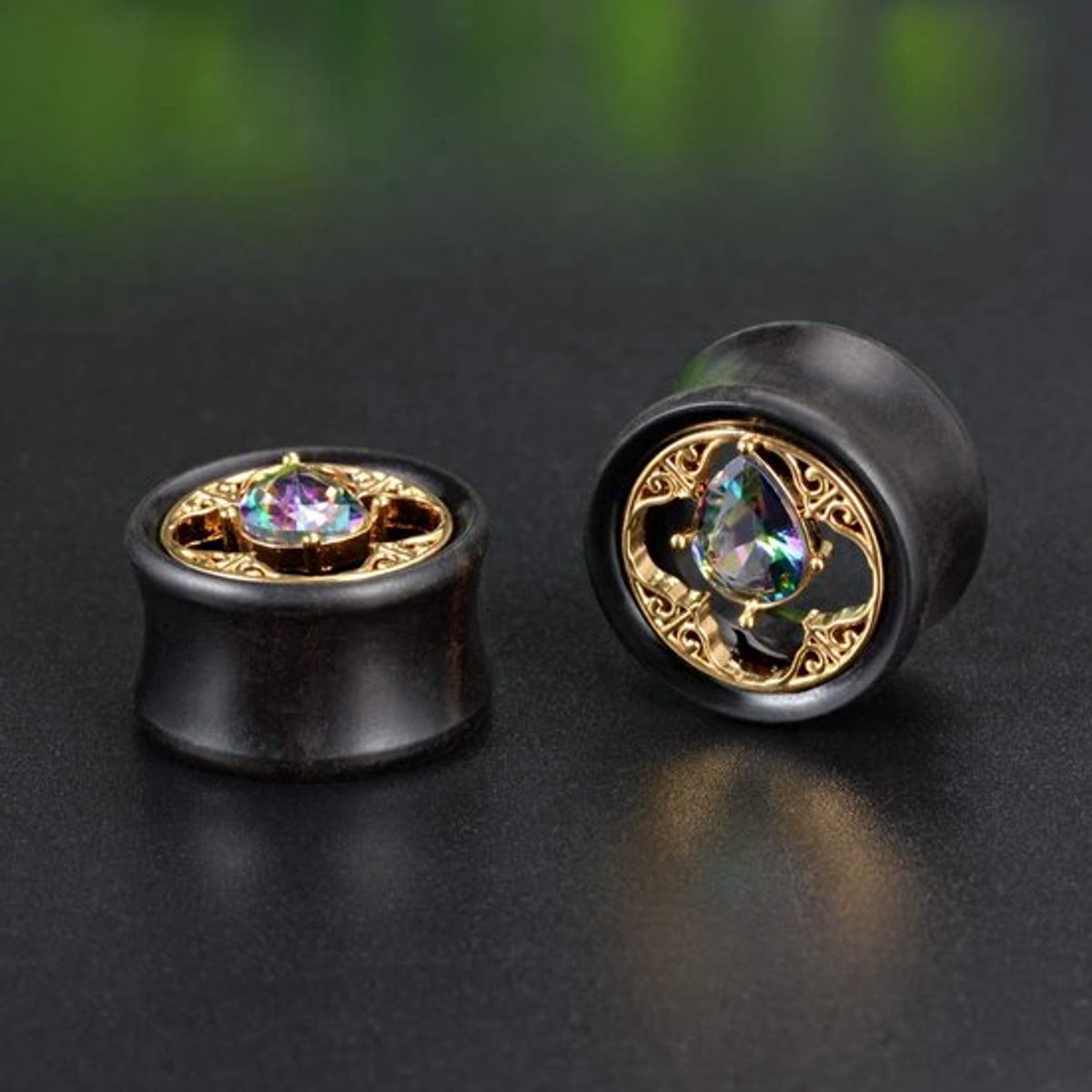 Houten Oormeters - Oorpluggen - Vleessieraden - Piercings - Dubbele Brancards - Maat 0g tot 1 inch - Inclusief 2 paar in cadeauverpakking - Oorplugs