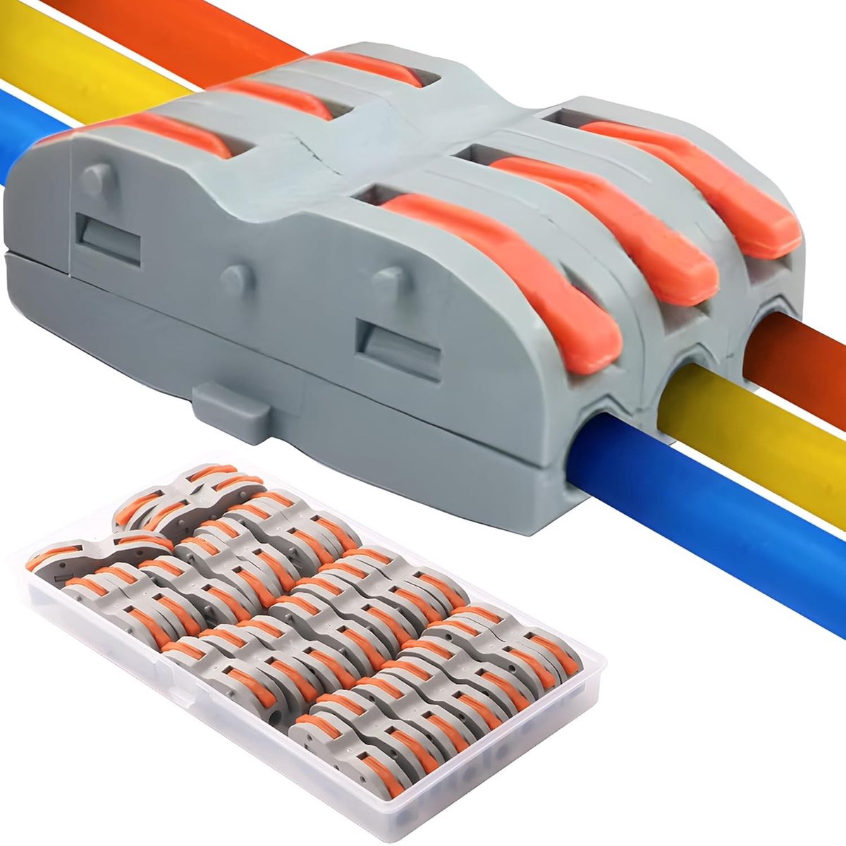 Lever Nut Connector Assortiment - 24 Stuks Splice Draad Connectoren voor DIY Elektrische Projecten, Geschikt voor 0.1-2.5mm² en 28-12 AWG, Compact en Betrouwbaar