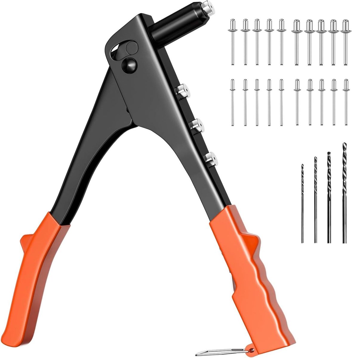 Handmatige Klinkmachine - Klinkpistool Set - Metaal Bevestigen - Inclusief 200 Klinknagels - 25 cm Lengte - Zwart