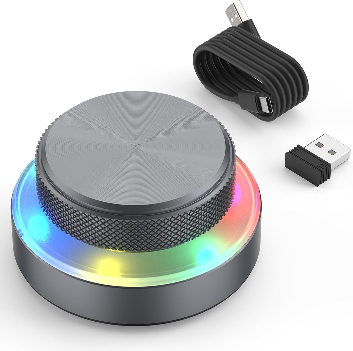 Programmeerbaar toetsenbord met macro paneel, 3 verbindingsmodi (BT/2.4GHz/USB-C), ideaal voor gamen, fotobewerking en streaming, met aanpasbaar scrollwiel en ergonomisch ontwerp
