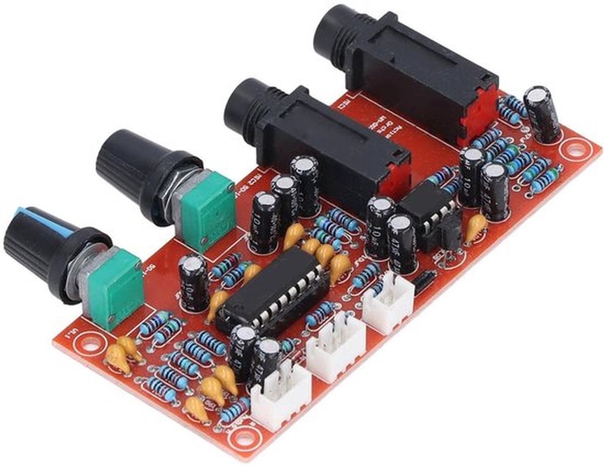 Microfoonversterkermodule Hoge Prestaties - Digitale Microfoonversterker - 2 Microfoonuitgangen - DC12-24V - Dubbelzijdige PCB - Laag Geluidsniveau