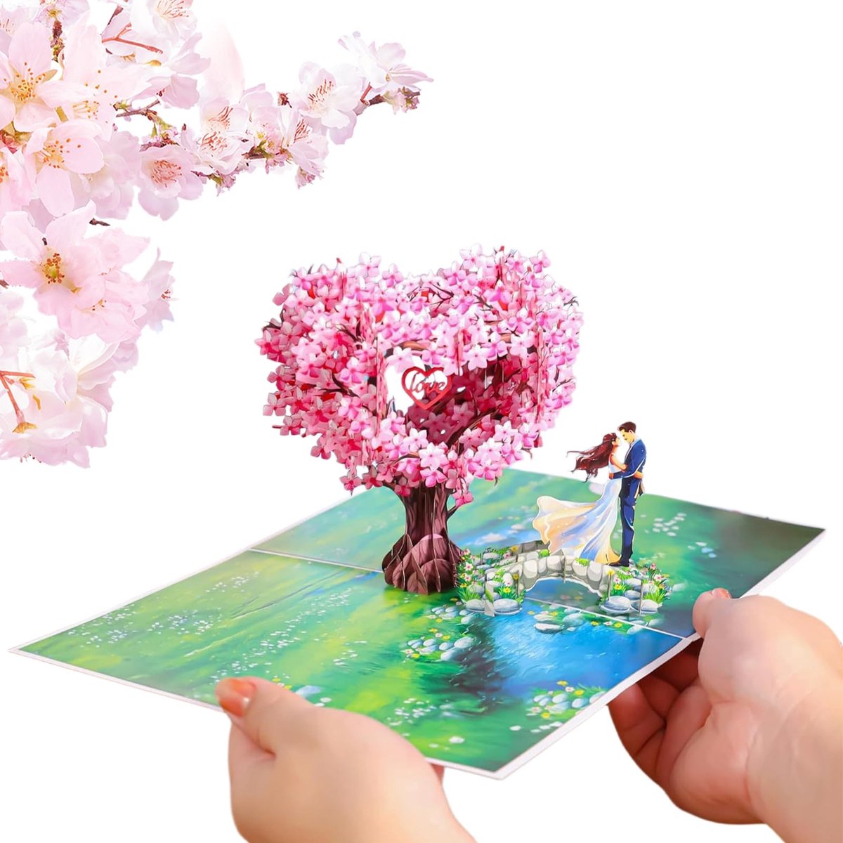 Solidchoice - 3D Pop-Up Wenskaart voor Bruiloften met Envelop