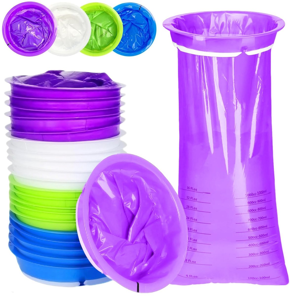 Solidchoice - Set van 20 Vuilniszakken met Mondstuk 1000 ml