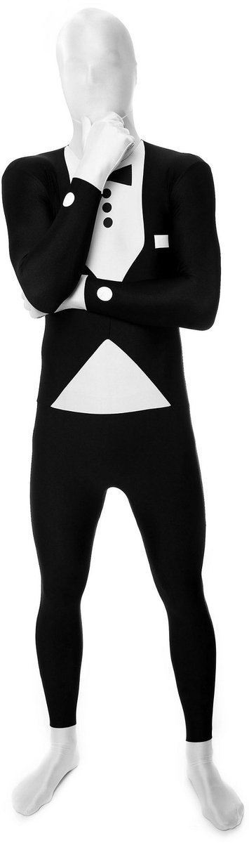 "Morphsuits™-vermomming met zwart kostuum voor volwassenen - Verkleedkleding - Large"