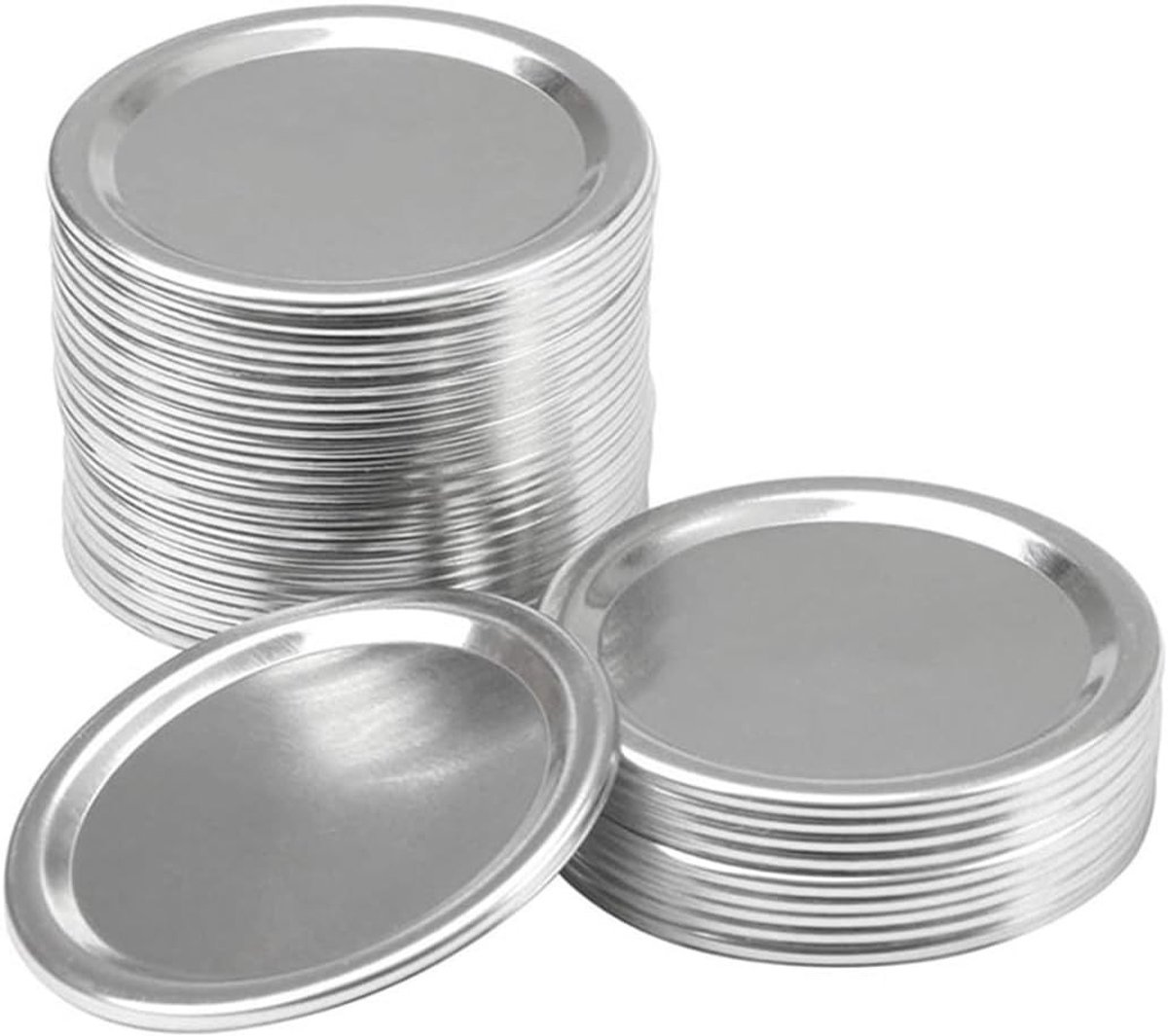 24 Stuks Mason Jar Deksels Met Gasket - Lekvrije Split Deksels Voor Inblikken, Bewaren En Hoge Temperatuur Weerstand 70mm