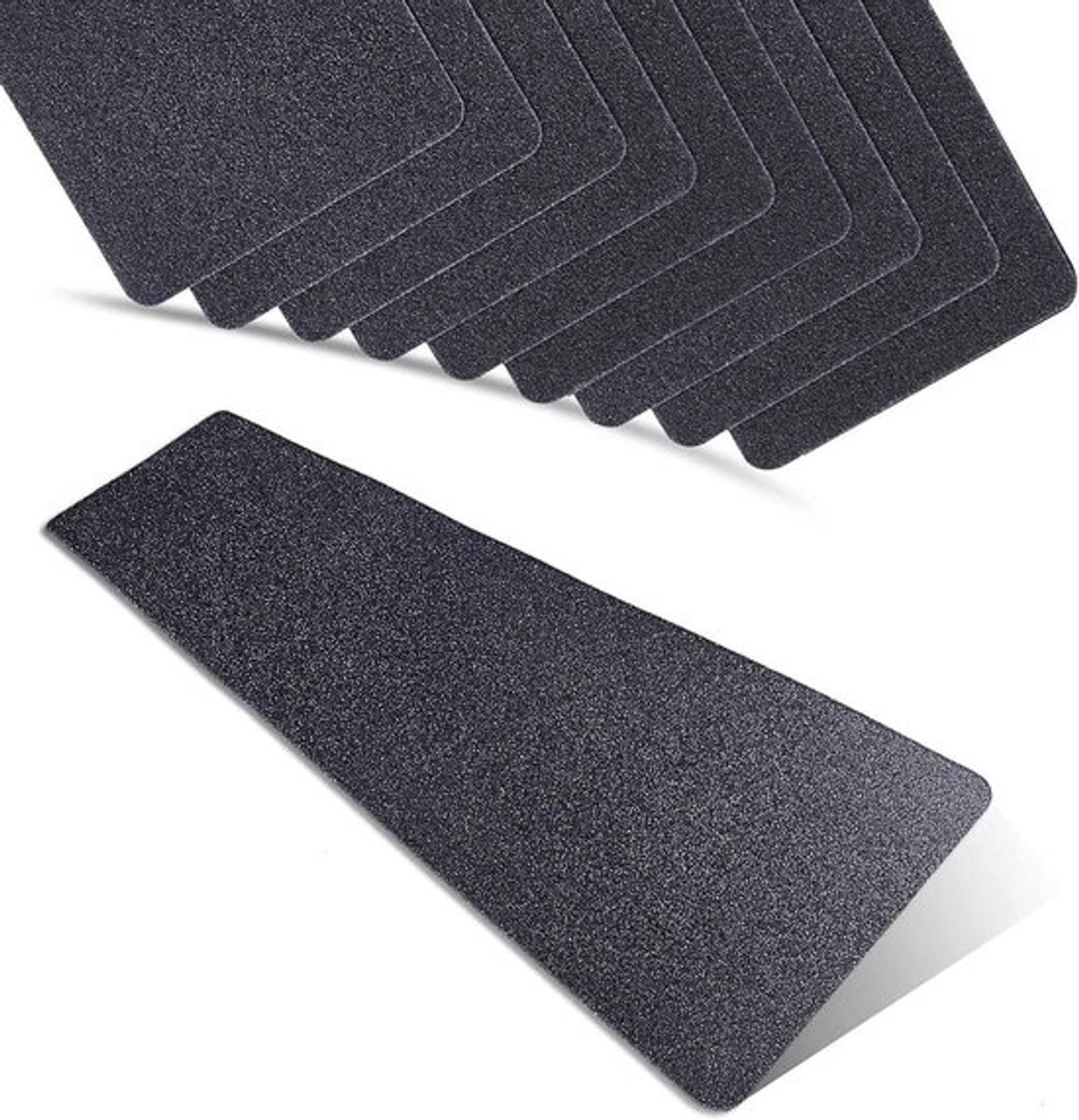 Veiligheidstape 6 x 24 Inch - 80 Grit Antislip Tape voor Buiten - Voorzien van Afgeronde Hoeken en 10 Vooraf Geknipte Stukken