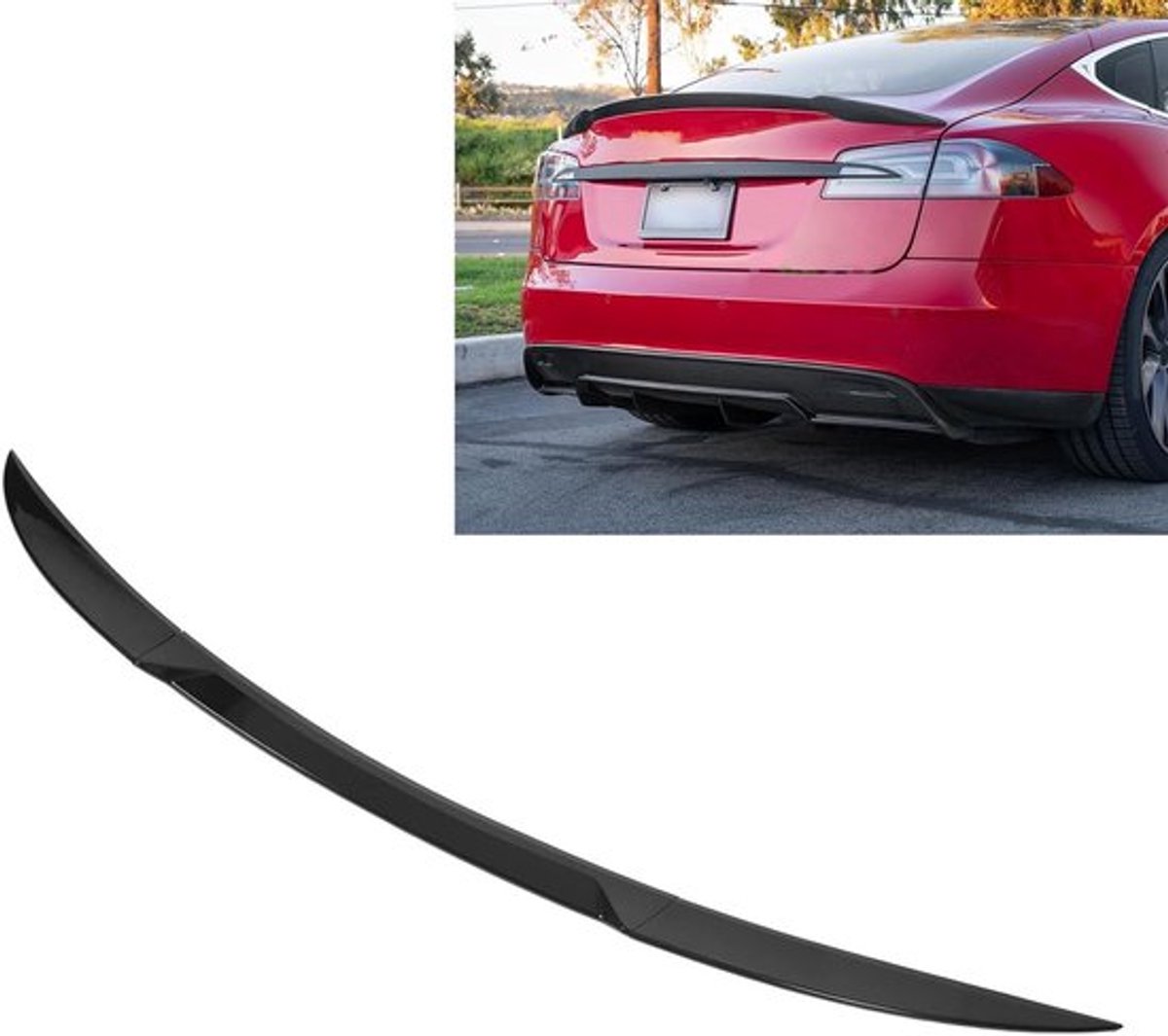 Glanzende zwarte kofferbakspoiler voor Tesla Model 3 (2017-2023) - eenvoudige installatie, aerodynamisch ontwerp en stijlvolle upgrade