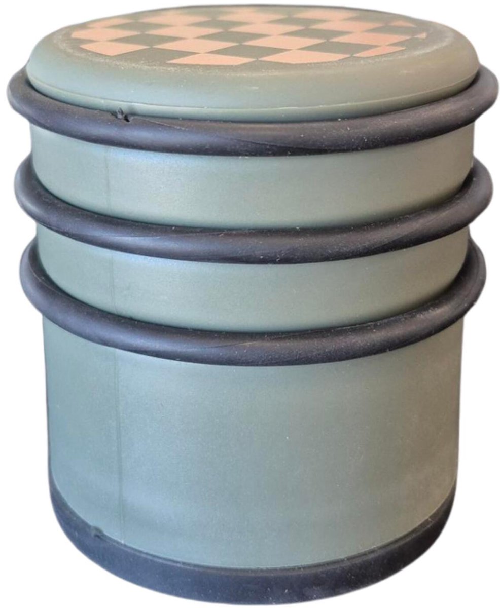 Cogex Deurstopper - groen - vierkantjes design - rubber - D7,5 x H8 cm