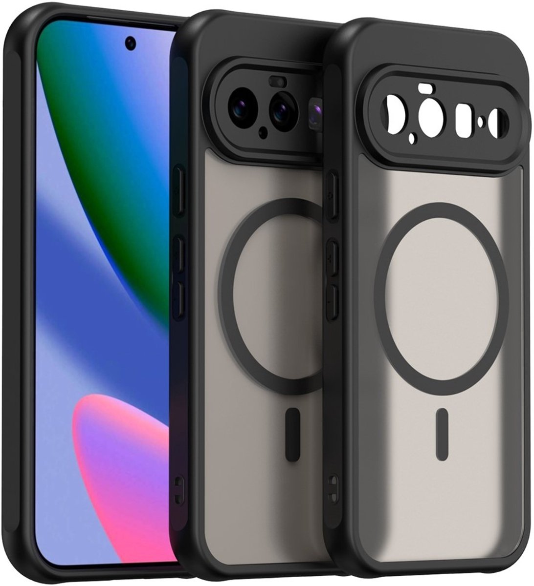 Coverup Hoesje - Geschikt voor Google Pixel 11 Pro XL Hoesje - Coverup Mat Transparante Back Cover met Camera Cover - MagSafe Compatible - Zwart