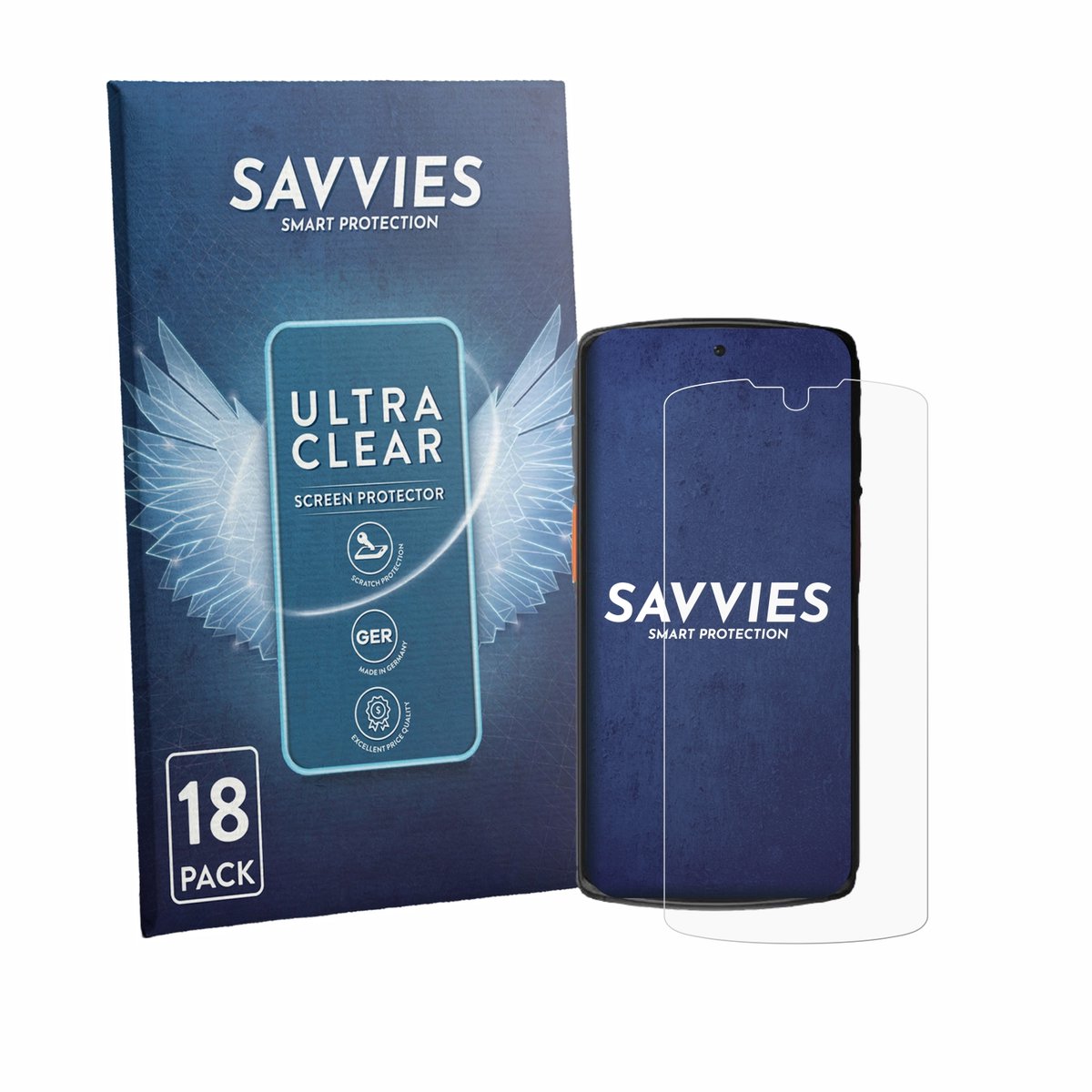 Savvies - Screenprotector voor Urovo DT66 - Folie Beschermfolie transparant 18 Stuks