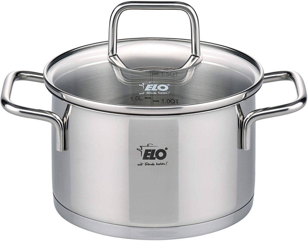 Solidchoice - RVS Casserole 16 cm met Glazen Deksel