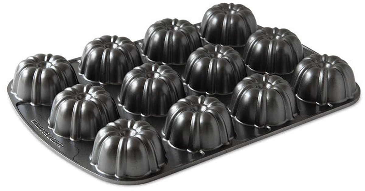 Solidchoice - Mini Bundt Cakevorm, Gietaluminium, 4 Cups, Antikleef