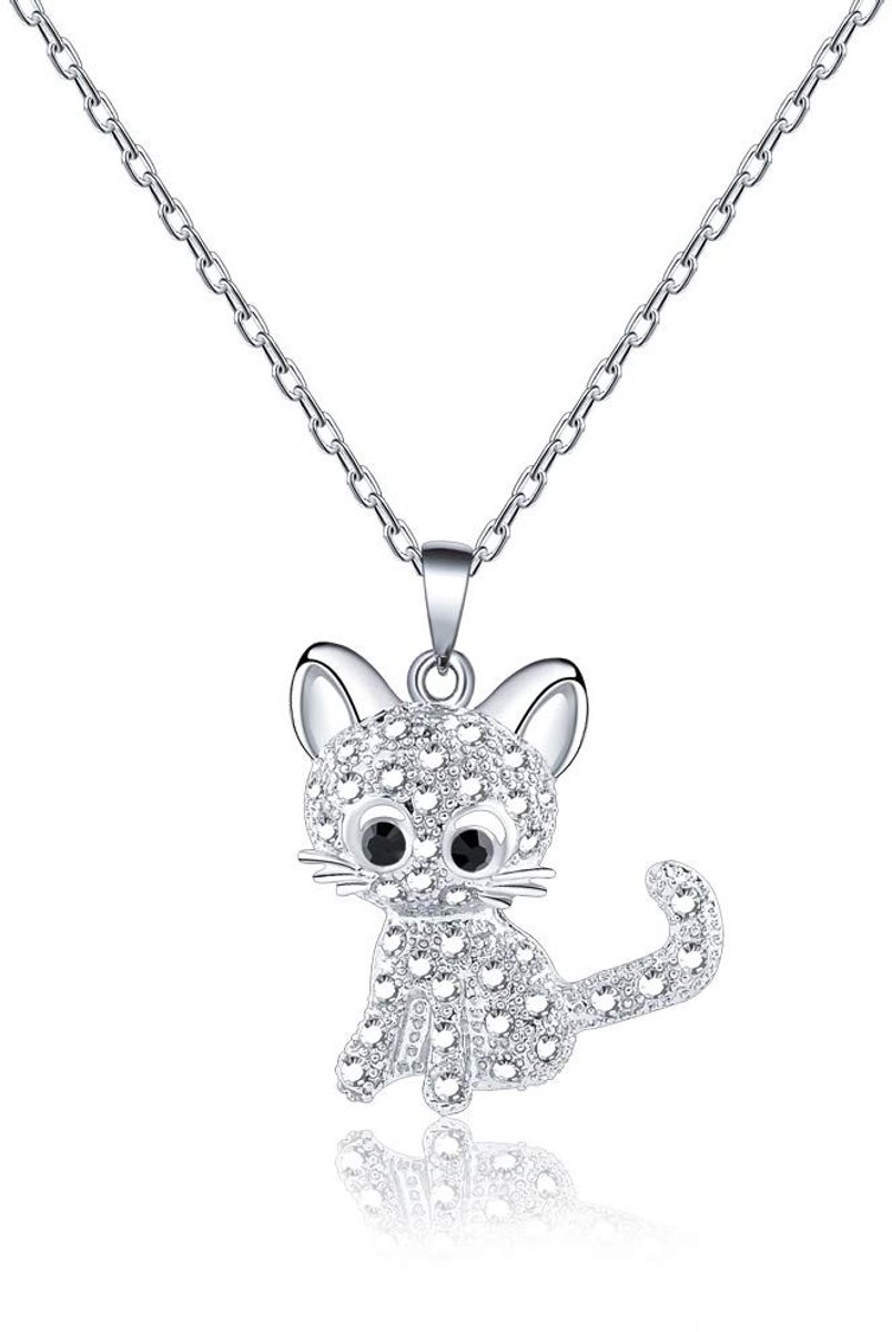 Solidchoice - Kattenhanger Ketting met Kristal voor Vrouwen