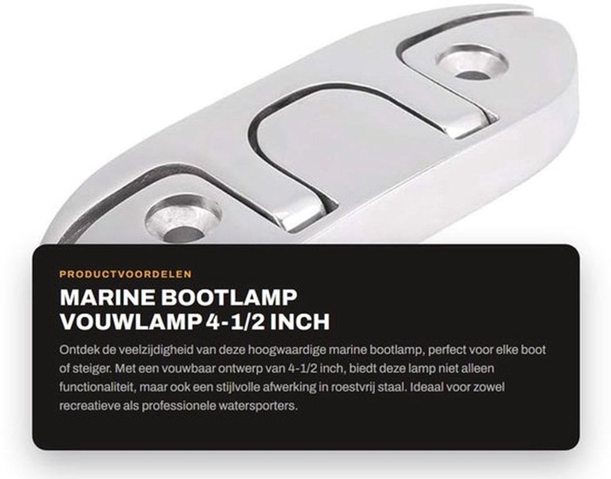 Bootklem Hoogklapbaar - Marine Dock Cleat 4,5 inch - Roestvrij Staal - Opvouwbaar - Bevestigingselementen - Schokbestendig - Dockcleat