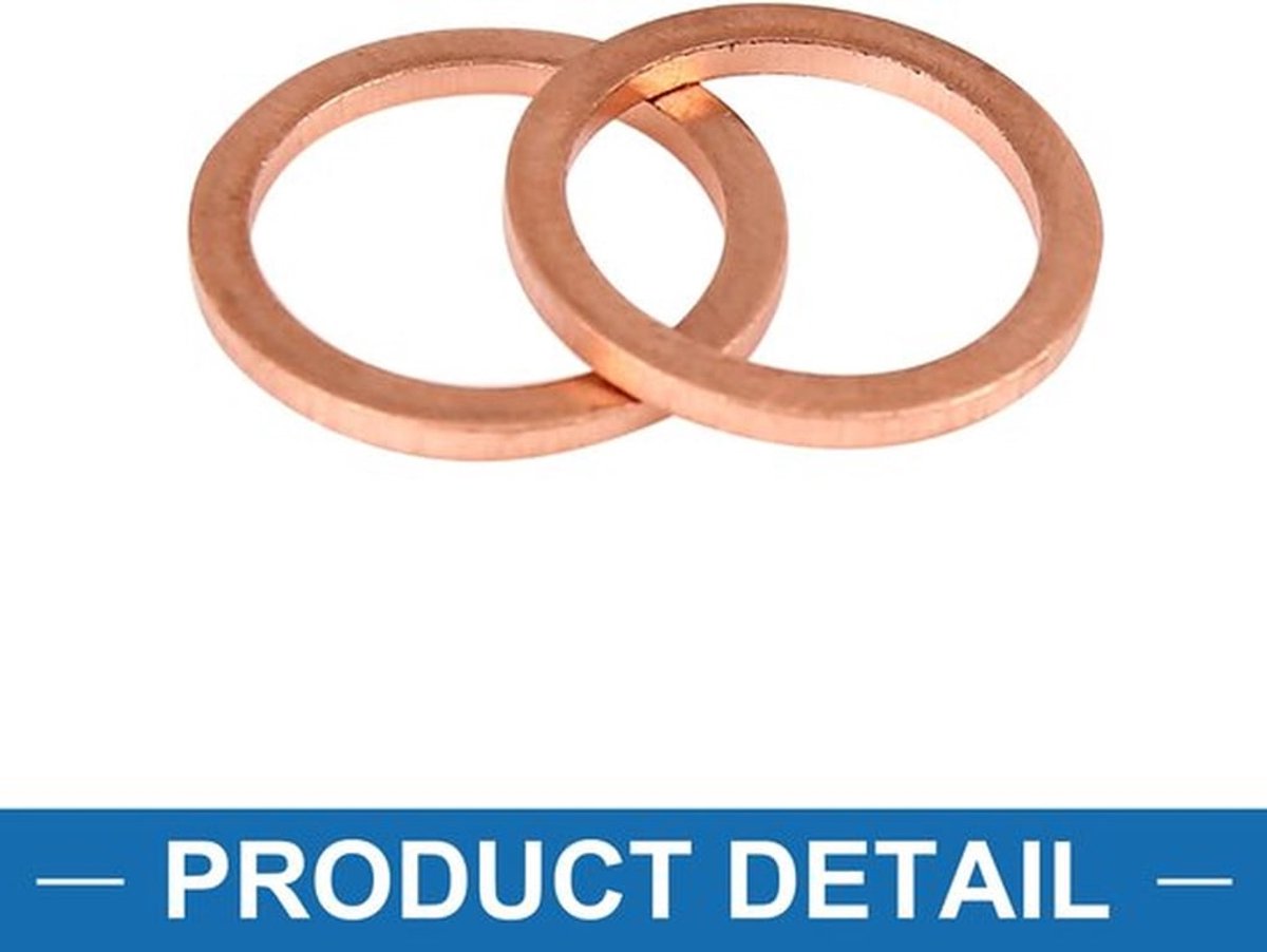 Koperen sluitring 14 x 18 x 1,5 mm (set van 10)