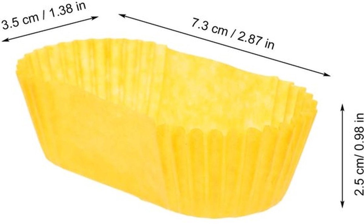 Taartbeker 1000 stuks - Wegwerp Bakvormen - Mini Cakevormen - Muffin Bakvormen - Cupcake Bakvormen - Ovale Dienbladen - Bakvorm