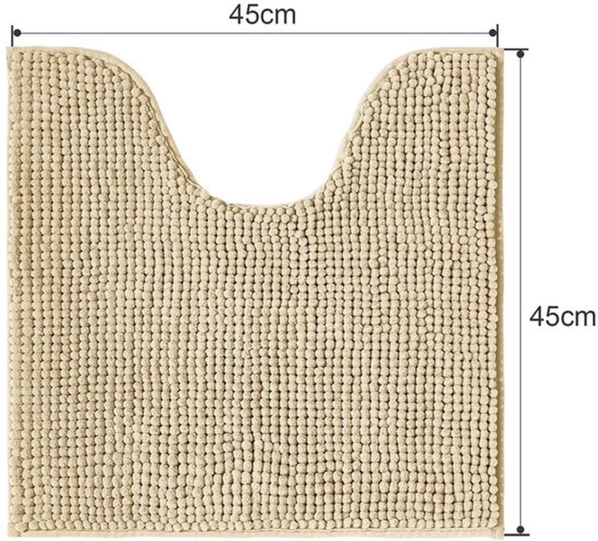 Badmat Antislip 45x45 cm - Super Absorberend - Fluweelzacht Chenille - Geschikt voor Vloerverwarming - Oeko-Tex Gecertificeerd - Douchemat