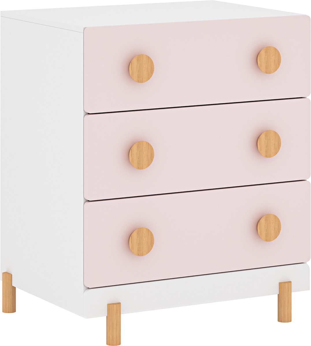 Kindercommode Vaarentaa met 3 lades 55x41x66 cm roze [en.casa]