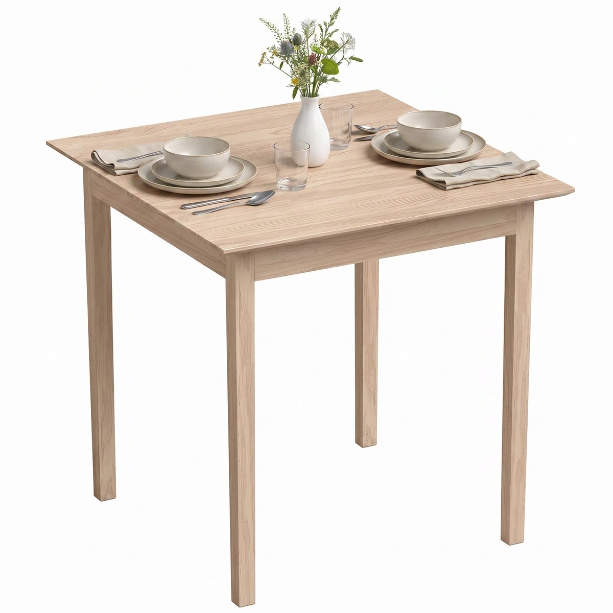 HOMCOM Dining Table-Kiefernholz-75L x 75B x 76H cm-Naturholz