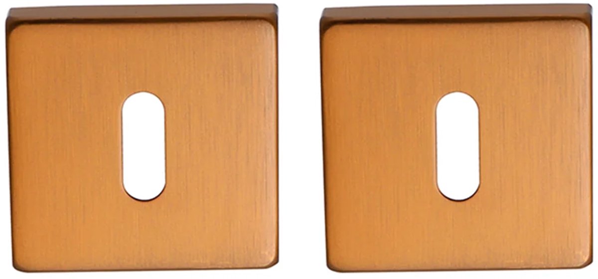 Sleutelrozet vierkant 53x53x8,9mm brons geborsteld PVD gecoat