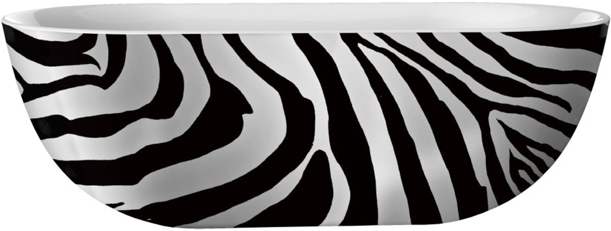 Vrijstaand ligbad Sanitado Industry Zebra 180x86cm zwart en wit