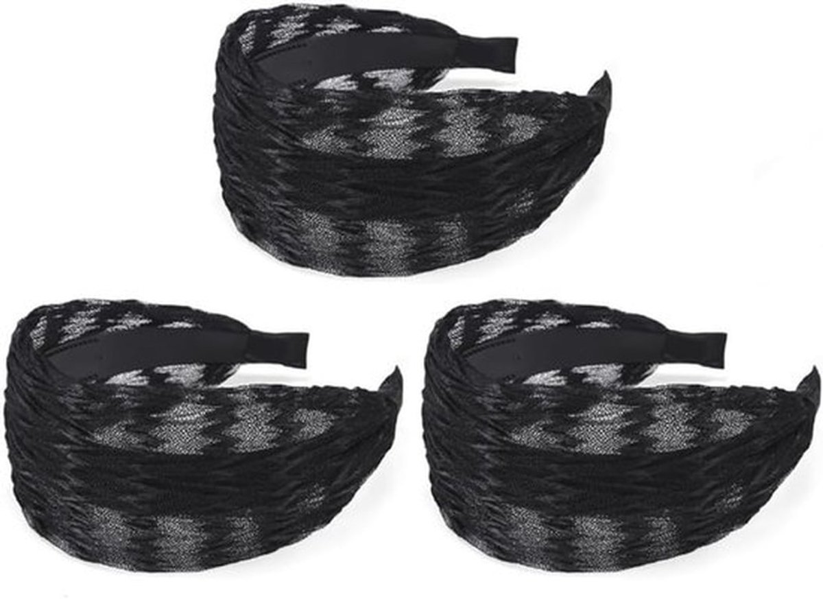 Elegante brede haarband met golvende kant voor dames - niet-slip haaraccessoires voor een vintage look en stijlvol haarstyling