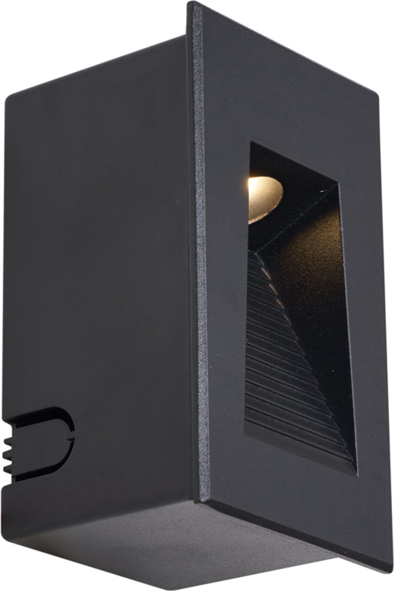 Qazqa led moderne inbouw wandlamp, buitenlamp voor in de tuin - 109049 - zwart, incl. 2.1W geintegreerde led, 6cm, IP65, vierkant, in set van 6.