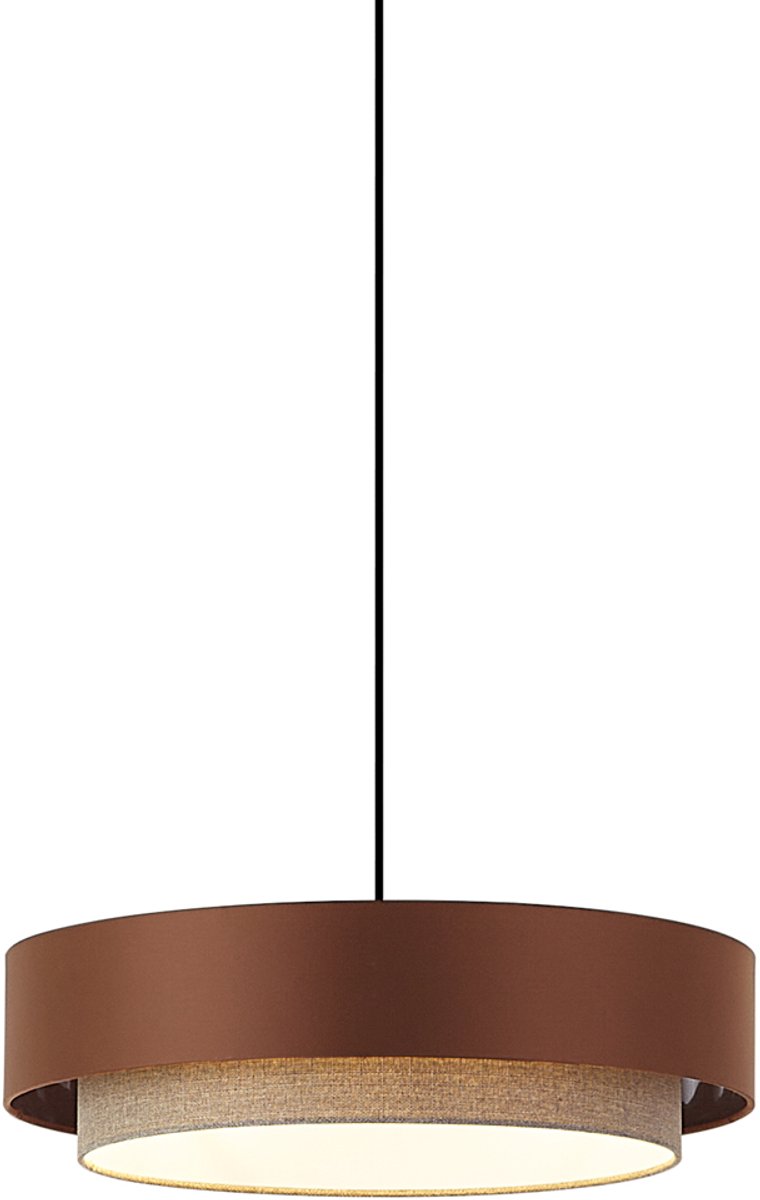 Qazqa moderne hanglamp - Drum Duo - brons, rond, 3-lichts, 50cm, ideaal als woonkamer lamp