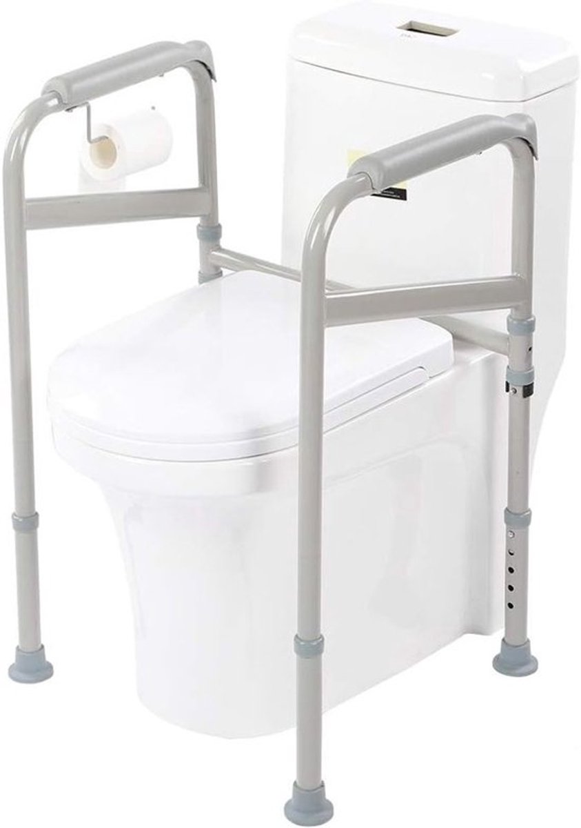 Toiletsteun voor Ouderen met Verstelbare Hoogte, Veiligheidsframe voor Toiletgebruik, Handgreep voor Extra Steun en Stabiliteit