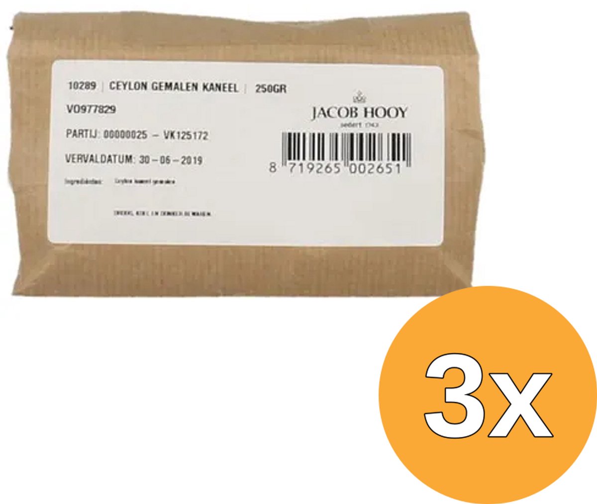 3x Jacob Hooy Kaneel Ceylon Gemalen (250 gr)