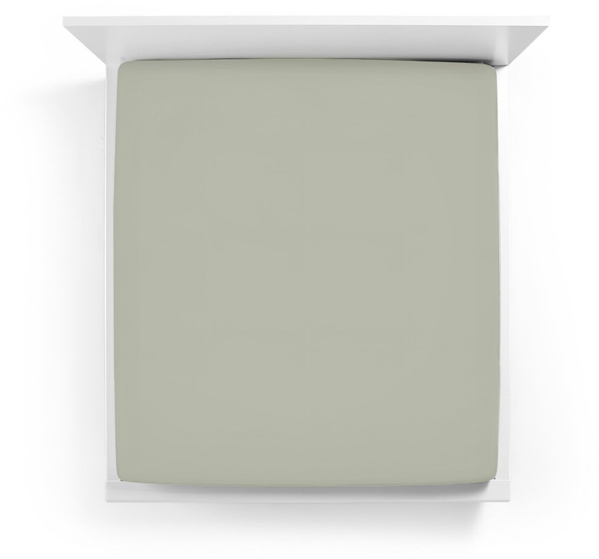Bella Donna Jersey La Piccola Topperhoeslaken 90x190-200 cm grijsgroen-0633