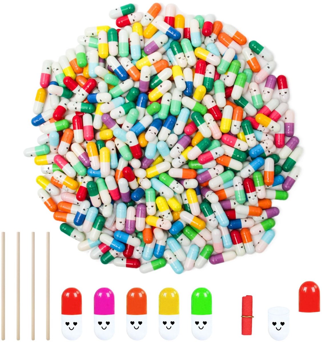 Solidchoice - 400 Stuks Kleurrijke Berichtcapsules voor Persoonlijke Boodschappen