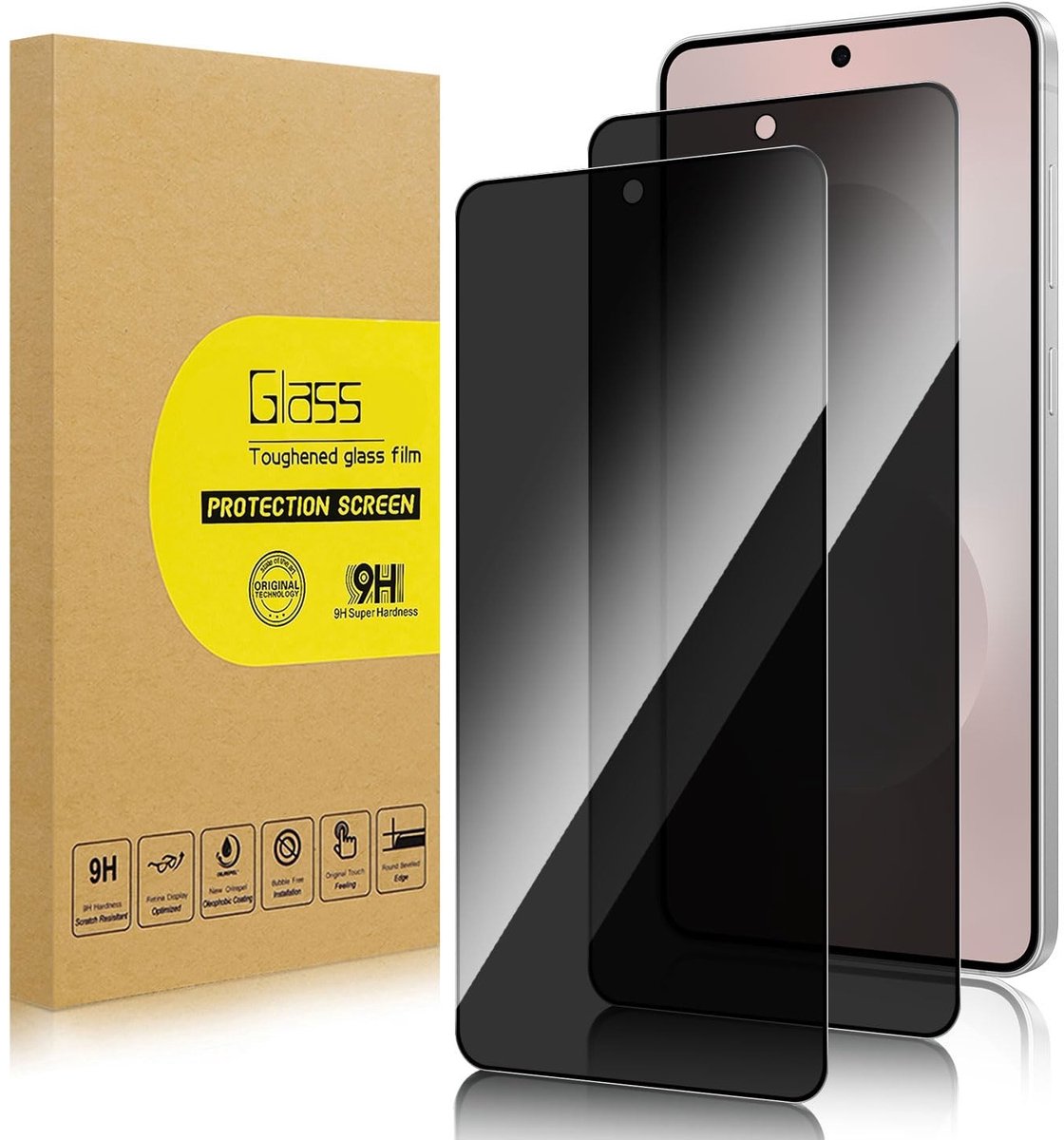 Solidchoice - 2-Pack Privacy Screen Protector voor Smartphones met Anti-Spy Functie