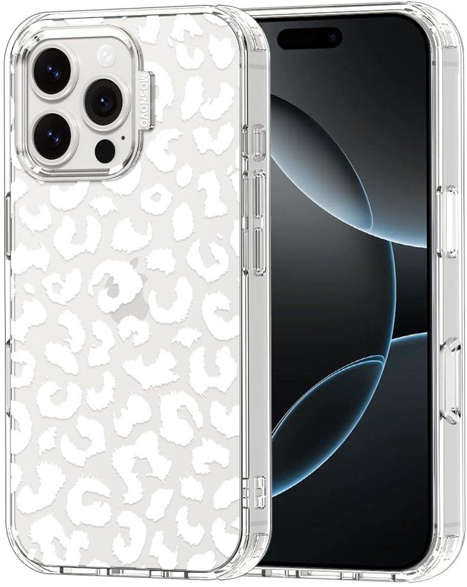 Solidchoice - Slimme Case voor MOSNOVO Pro Max met Witte Luipaardprint