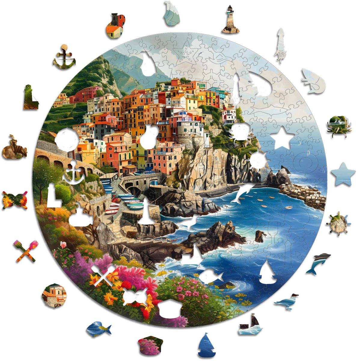 Solidchoice - Duurzame Houten Puzzel van Portofino Italië