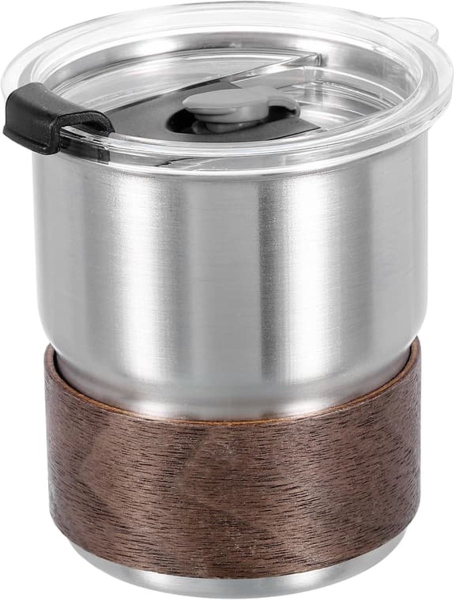 Koffiemok van 304 roestvrij staal met deksel, Geschikt voor buitenactiviteiten, kamperen en gebruik in restaurants, verdikte behuizing, met schoteltje, warmte-isolerend.