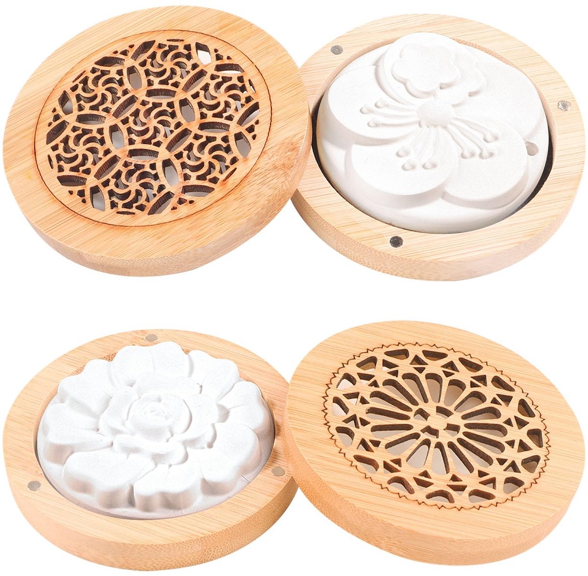 Solidchoice - Set van 2 Houten Etherische Olie Diffusers