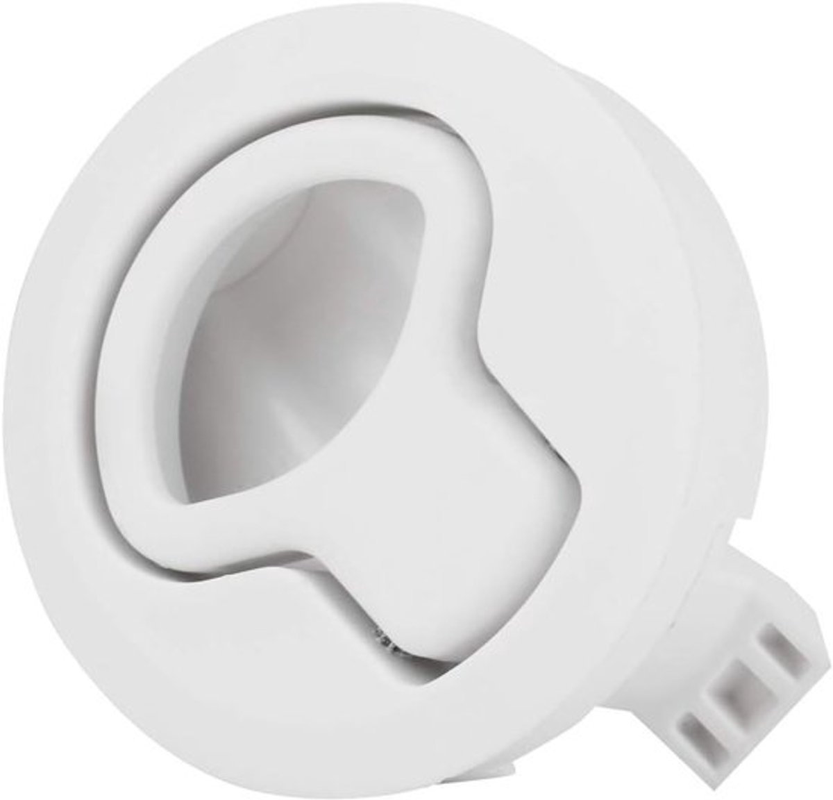 Vlak trekluik - 6 cm / 2,4 in - plastic materiaal - camgrendel - vlak trekluikgrendel - slamsluiting voor RV - maritieme boot - wit