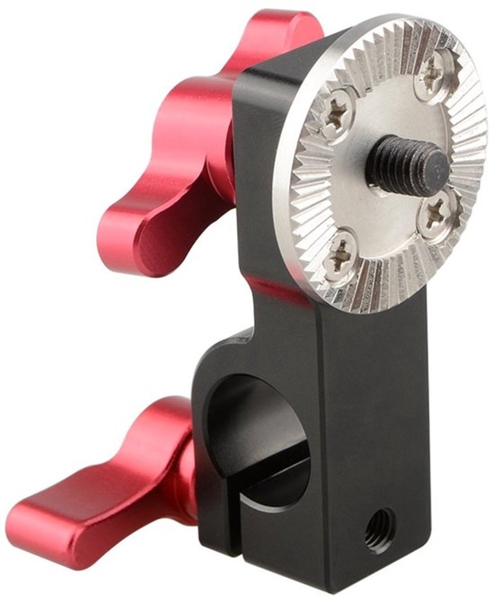 15mm Staaf Klem - M6 Rozet Bevestiging - Aluminium en Roestvrij Staal - Zwart - Professionele Klem - Geschikt voor Filmen en Fotografie
